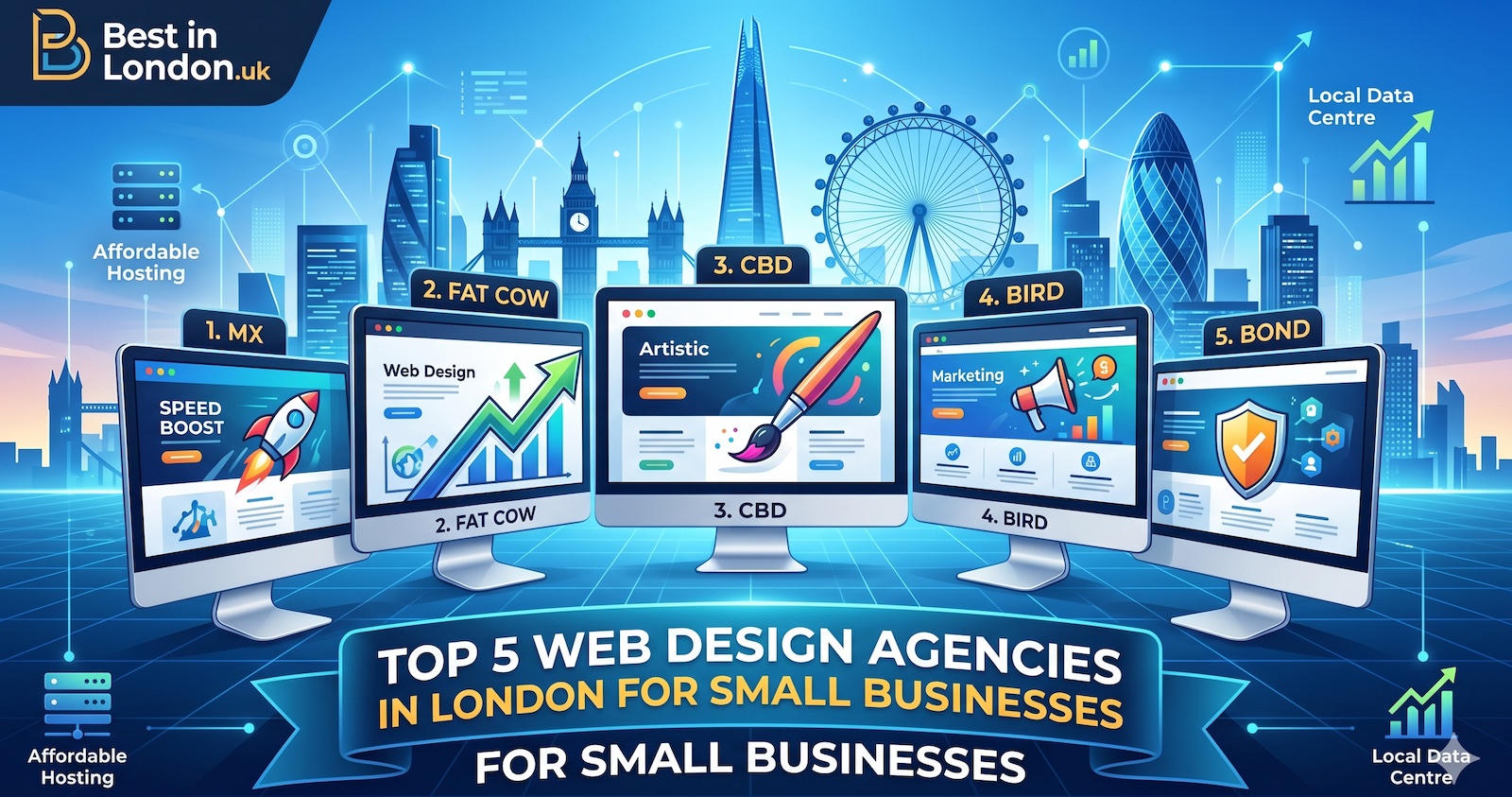Hero image for guide: Top 5 Web Design Agencies in London for Small Businesses